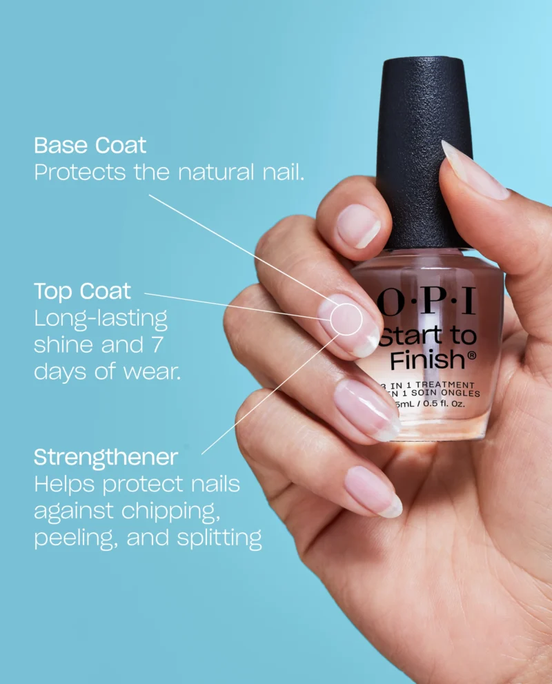 OPI Start to Finish 3-in-1 Nail Treatment – Base Coat, Top Coat & Strengthener